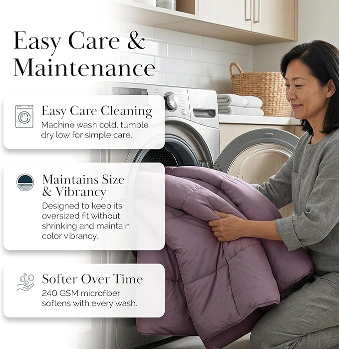 Southshore Fine Living, Inc. California King Comforter, Duvet Insert, Down Alternative Comforter, Soft & Cozy King Bedding, Lavender