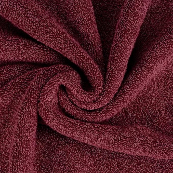 CASA COPENHAGEN Solitaire 6Pcs 100% Egyptian Cotton Large Designer Towels Gift Set- Maroon, 600GSM, 2Bath 2Hand 2Washcloths, Bath Towels for Bathroom (Box Pack, Gift Set for Women & Men)