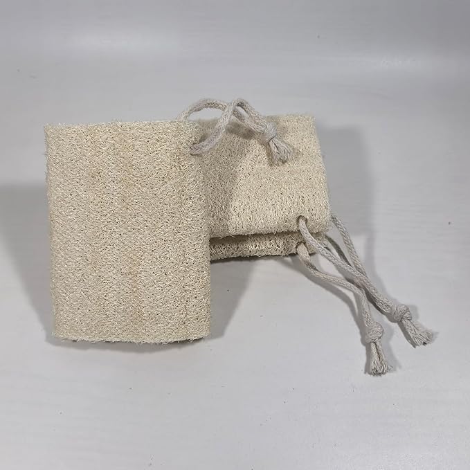 Natural Shower Loofah Sponge Set 3 Pack,Exfoliating Body Scrubbers,Organic Shower Loofahs for Body Daily Skin Back and Face Care Bath