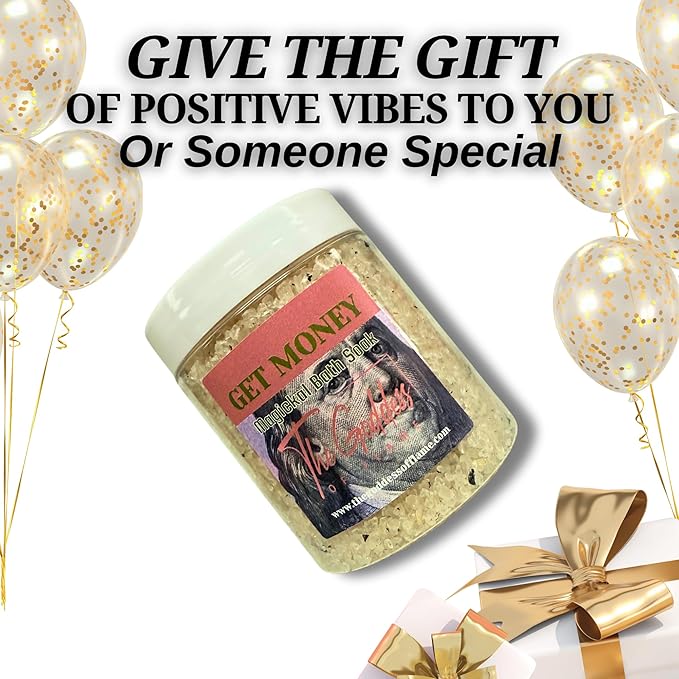 Get Money Bath Salts – Dead Sea Salt Bath Soak for Abundance, Confidence, Spiritual Cleansing & Ritual Use 12oz