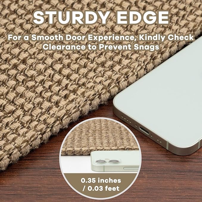 EARTHALL Runner Rug 3x14 Ft Washable Runners for Hallways Extra Long Woven Non Slip Entryway Runner Braided Kitchen Runner Indoor Outdoor Carpet Runners for Stair, Hall, Foyers, Orange/Tan/Brown
