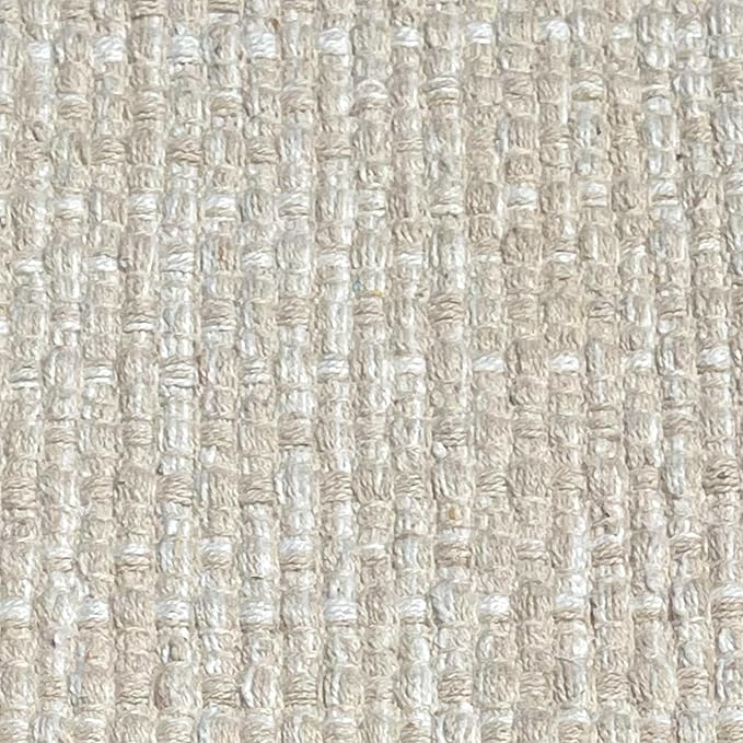 Chardin home Sand & White Cotton Throw Rug, 21x34 Inches Area Rug for Bathroom Kitchen entryway, Reversible Handwoven Rug Machine Washable.