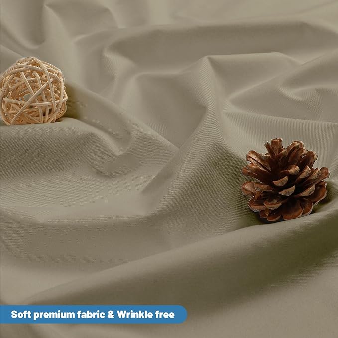 1 Pack Water-Repellent Fabric Shower Curtain Liner - Hotel Quality Machine Washable, 3 Heavy-Duty Magnets with Rustproof Grommets & Weighted Hem, Standard Size 72x72in Khaki