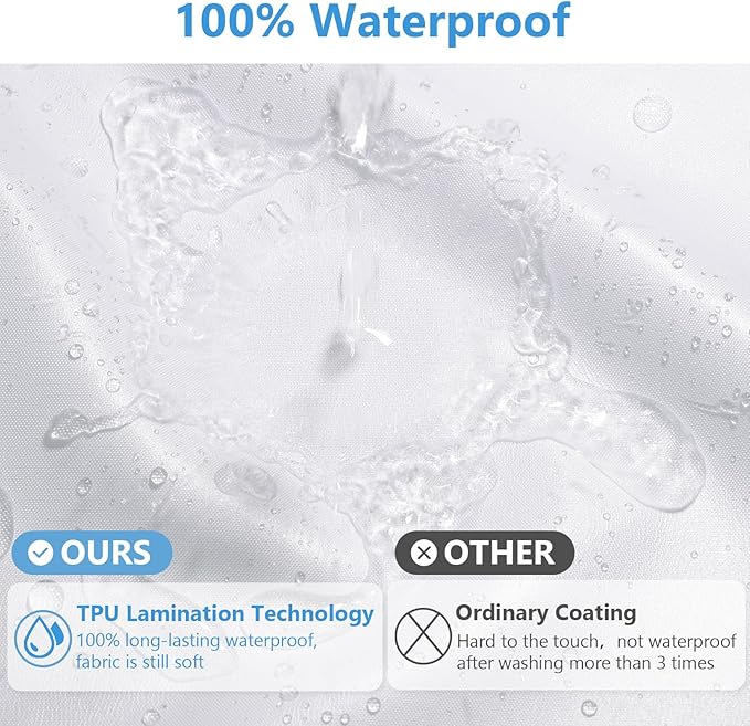 120GSM Ultimate Waterproof Fabric Shower Curtain Liner - TPU Lamination Technology with 3 Magnets,Machine Washable,71x76 Inch Soft Cloth Shower Curtain or Shower Liner,for Bathroom(White)