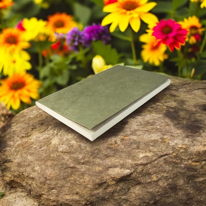 Nepali Companion Notebook with Handmade Paper and Vegetable-Dyed Cover, Vintage 5.5x8.5 inch Composition Notebook for Office, School, and Home, Handcrafted in Nepal (Medium, Sage)