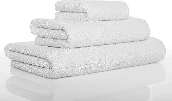 Graccioza Bee Waffle Wash Cloth 12" x 12" - 100% Egyptian Combed Cotton, 550 GSM - Elegant Waffle Pattern Bath Towels - Super Absorbent and Quick Dry Washcloth - Soft Body and Face Towel - White