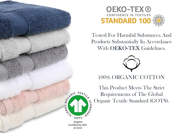 Organic Cotton Luxuriously Plush Bath Towel | GOTS & OEKO-TEX Certified | Premium Hotel Quality Towels | Feather Touch Technology | 650 GSM Long Staple|Soft, Quick Dry & Ultra-Absorbent 30"x58"