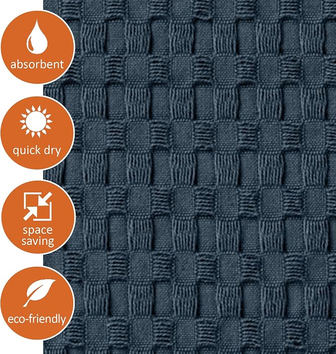 GILDEN TREE Bathroom Mat Absorbent Cotton Quick Dry for Shower, Bath & Bathtub Washable Thin, Modern Style (Midnight Blue)