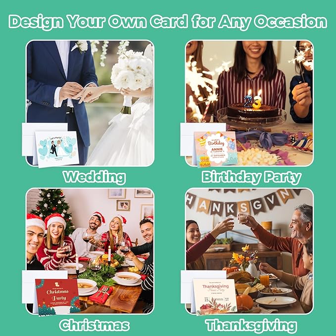 Ohuhu Blank White Cards and Envelopes 100 Pack - 4.25" x 5.5" Heavyweight Folded Cardstock and A2 Envelopes for DIY Greeting Cards Wedding Birthday Invitations Baby Shower Thank You Cards and More