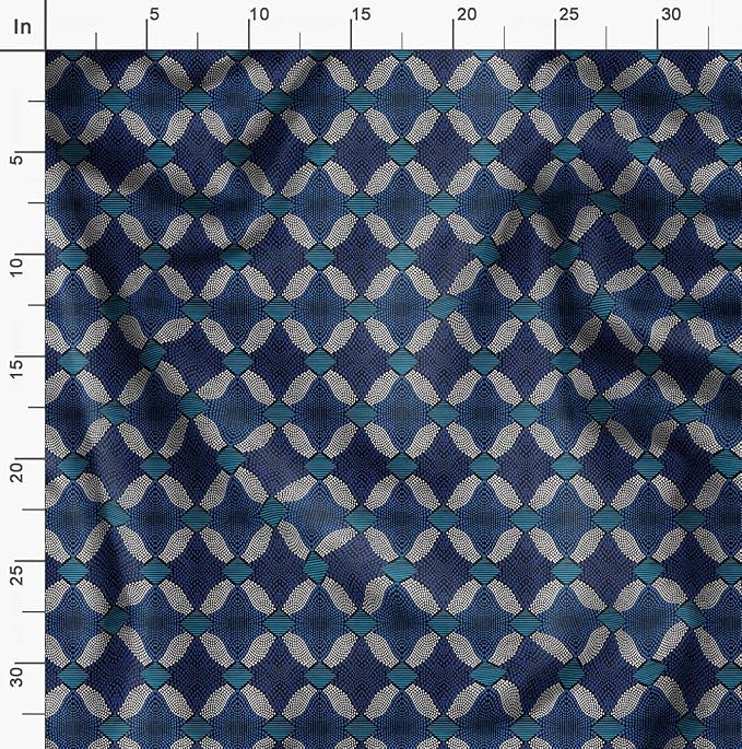 Soimoi Tribal Print - Blue, Viscose Rayon Fabric Material - 42 Inch Wide, 1 Yard, Unstitched Material for Dresses, Blouses, Skirts, Sleepwear, Kids Clothing