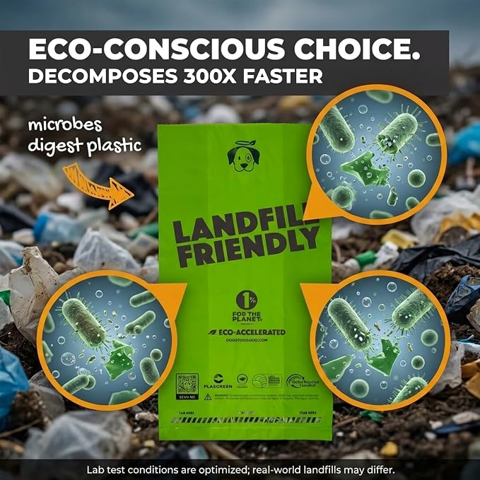 Doggy Do Good - 200 Count, Heavy Duty Poop Bags for Dogs - Standard Size - Dog Waste Bags Made with 50% Recycled Plastic + 15% Biobased Material - Landfill-Friendly, Unscented, Leak-Proof