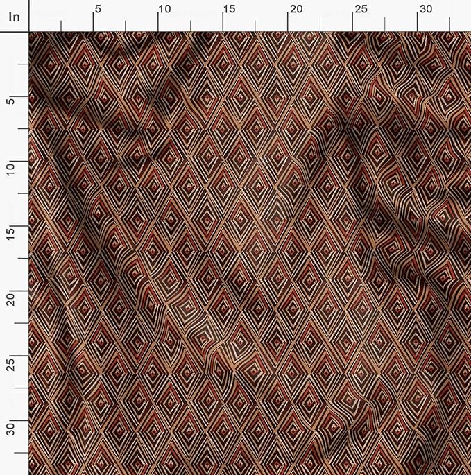 Soimoi Luxurious 58" Wide Brown - Tribal Printed, Cotton Jersey Fabric - Perfect Material for Clothing, Home Decor, Craft Projects, 1 Yard