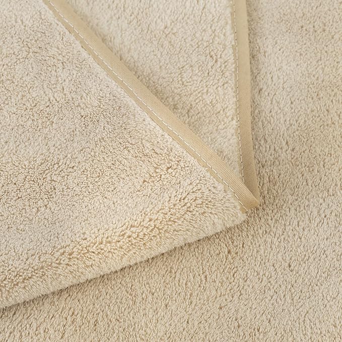 JML Luxury Hotel & SPA Oversized Bath Towels (2 Pack, 40"x80") - 350GSM High-Density Fleece Towel Sets - Super Soft and Absorbent, Lint Free, Fade Resistant Extra Large Bath Sheet, Camel