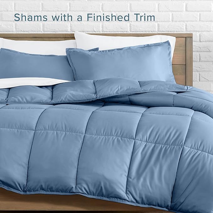 Bare Home Comforter Set - Oversized King Size - Ultra-Soft - Goose Down Alternative - Premium 1800 Series - All Season Warmth (Oversized King, Coronet Blue)