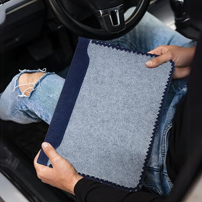 Eco-Friendly Laptop Sleeve 14 Inch Recycled from 16 Plastic Bottles - Laptop Case Sleeve - Protective Computer Carrying Cover- Briefcase Handbags for Business, Office (Grey/Blue)