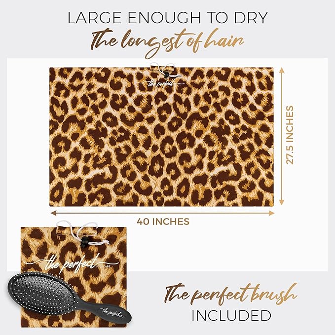 Microfiber Hair Towel Wrap with Wet & Dry Detangling Brush – Fast Drying Anti-Frizz Hair Drying Turban for Curly, Wavy and Straight Hair – Gentle Absorbent Hair Care for Women, Girls and Kids