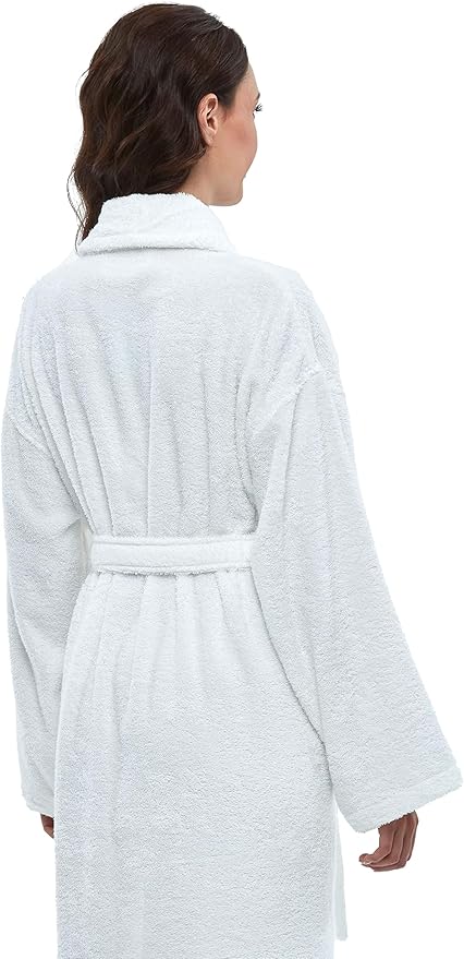 Arus Women's Shawl Collar Robe, Turkish Terry Cotton Bathrobe,with Regular and Full Length Options
