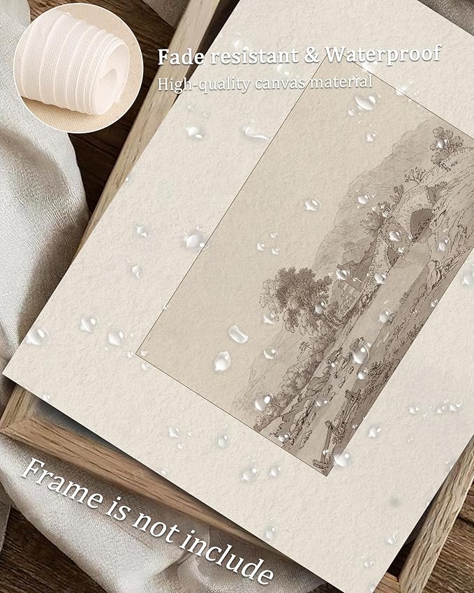 Vodefoad Sketch Landscape Retro Vintage Canvas Wall Art Vintage Neutral Wall Art for Home Decor Farmhouse Tree Landscape Sketch Drawing Wall Decor Rustic Nature Canvas Prints Antique Neutral Landscape Oil Painting Vintage Art Pictures for Bedroom Bathr...