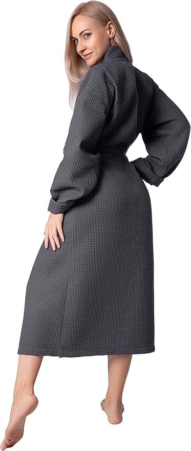 BAGNO MILANO Women's Robes, Waffle Robes For Women, Turkish Cotton Bathrobes For Women