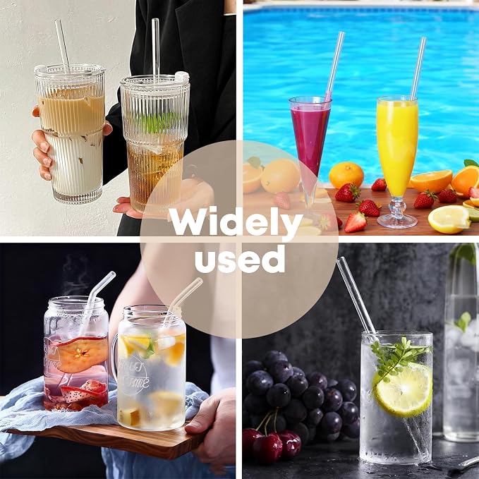 4 Pack Replacement Clear Straws for Stanley 20 oz 14oz Tumbler, 8.85 inch Reusable Plastic Straws for Yeti 30oz 25 oz 26 oz 20 oz Tumbler, Mason Jar 16oz Venti Cup with Brush, Made of Tritan