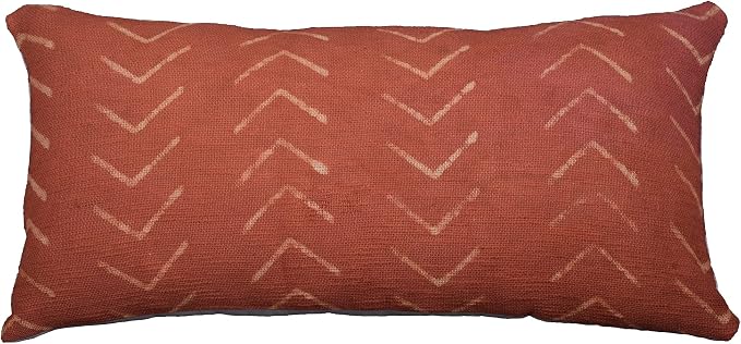 Trade Star 100% Cotton Lumbar Modern Rustic Sofa Decoration Cover Handloomed Cushion Cover Boho Pillow Cases Throw Pillow Cover (Rust Phoenix 12X24 INCHES)