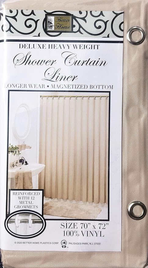 Better Home Deluxe Heavy Weight Shower Curtain Liner Bright Color (Linen)