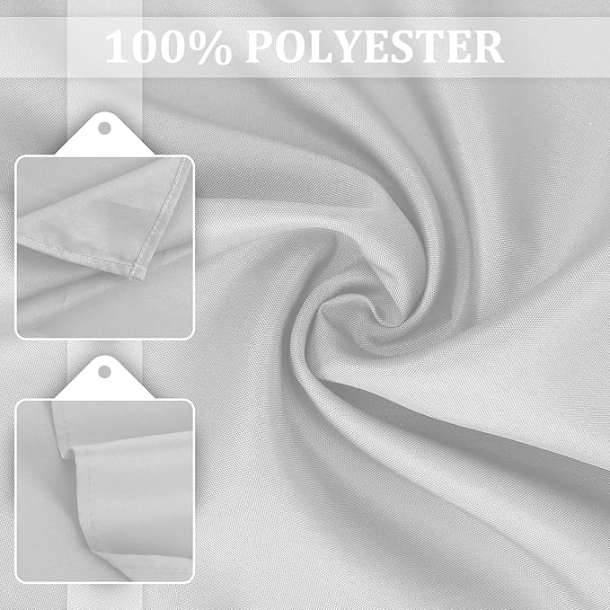 SuperO Set of 40 Cloth Napkins 17 x 17 Inch, Polyester Solid Washable Dinner Napkins with Hemmed Edges,Great for Restaurant, Wedding and Party(Silver)