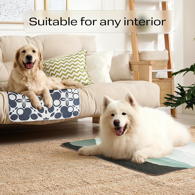 PetSpy Washable Pee Pads for Dogs 1-pack (72x72) - Waterproof Reusable Puppy Pads No-slip Surface - Stylish Dog Potty Training Pads Protect Against Leakage Small Medium Large Dogs, Oriental