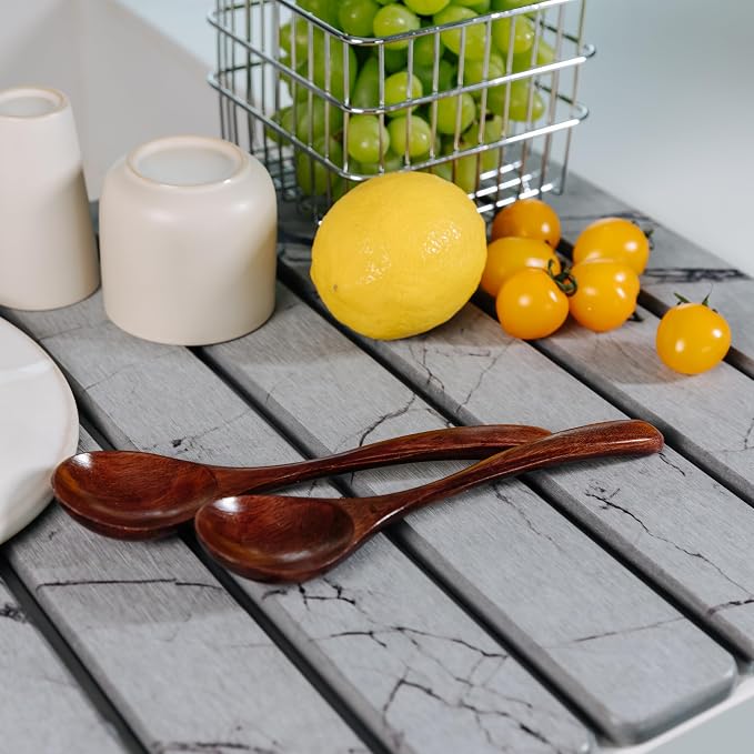 2pcs Stone Dish Drying Mat for Kitchen Counter, Quick-Dry Diatomaceous Earth Water Absorbent Pad & Countertop Drainer, Home Essentials for Bath and Pets - Marble Light Grey, 24x16’’ & 8x4’’