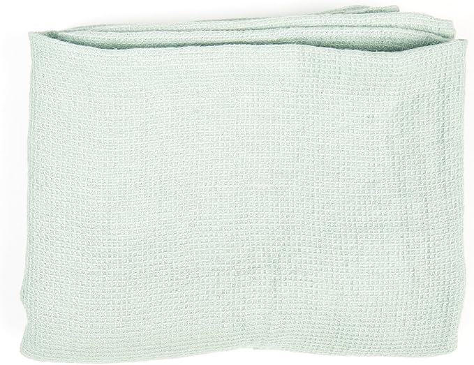 LinenMe Washed Waffle Bath Towel, 30 x 51, Ice Blue