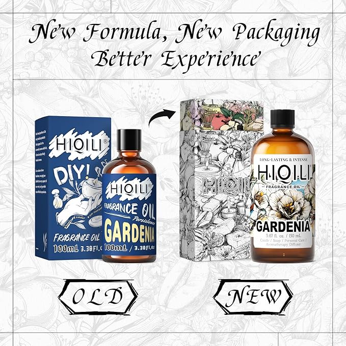 HIQILI Gardenia Fragrance Oil, DIY Women Perfume & Body Spray - 5.07 Fl Oz | Add to Essential Oil Diffuser, DIY Candle & Soap, Long-Lasting Floral Scent, Pet Safe, Graduated Dropper Included