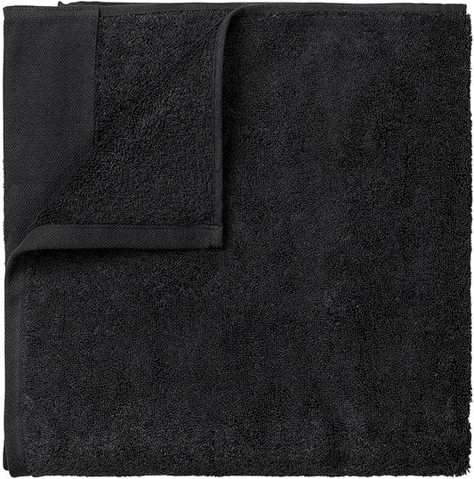 Blomus Riva Organic Terry Cloth Sauna Towel Bath Sheet - Black - 100x200cm / 39x79in