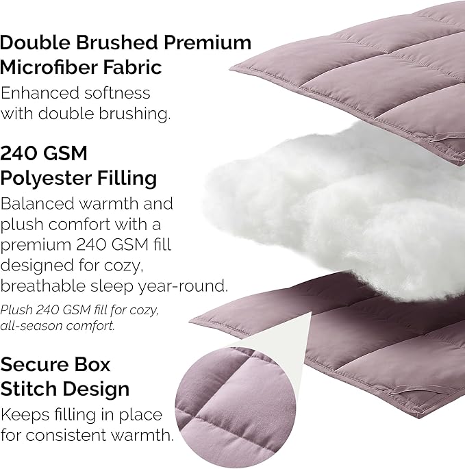 Southshore Fine Living, Inc. California King Comforter, Duvet Insert, Down Alternative Comforter, Soft & Cozy King Bedding, Lavender