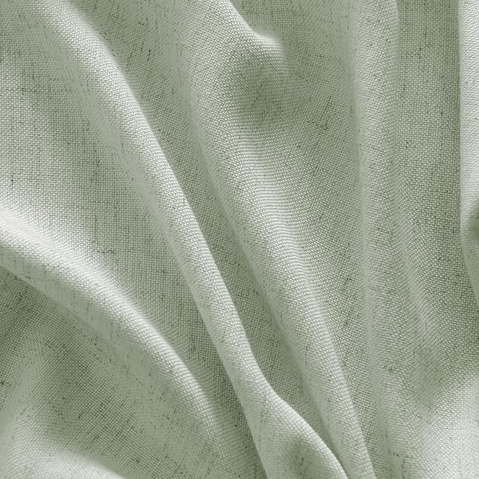 MIULEE Non-See-Through Privacy Linen Curtains 2 Panels, Sage Green Light Filtering Window Curtains 84 Inches Long, Textured Back Tab Semi Sheer Drapes Spring Decor for Bedroom Living Room, Light Green