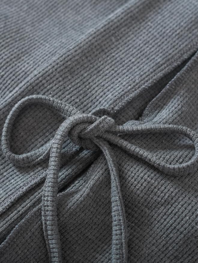 Latuza Men's Waffle Knit Hooded Robe Lightweight Bathrobe