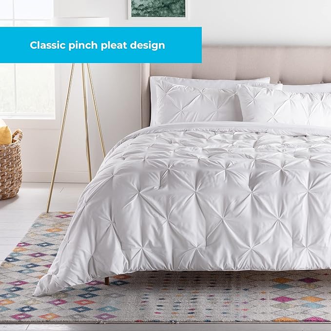 LINENSPA All Season Hypoallergenic Down Alternative Microfiber Comforter, Full, Bright White