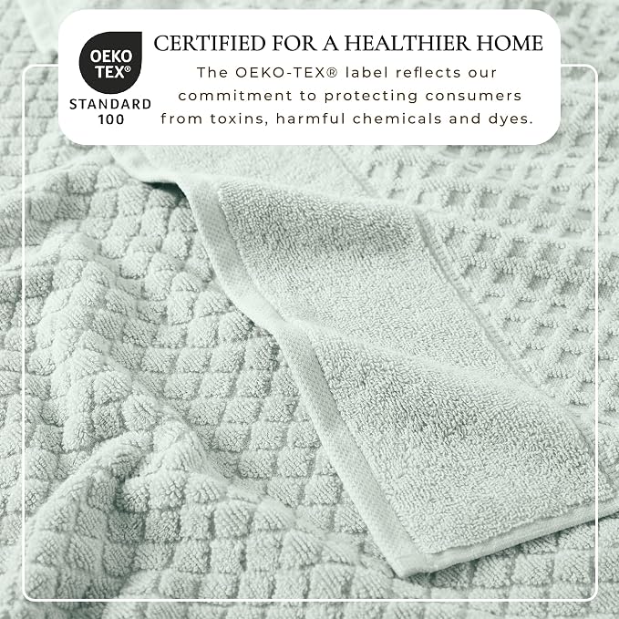 Great Bay Home Bath Towels - 100% Cotton 4 Pack 54x27 Bath Towel Set - Absorbent, Durable, Quick-Dry Towels for Bathroom (Pastel Blue)
