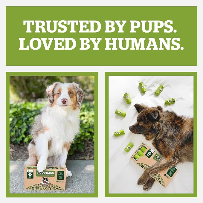 Pogi's Compostable Poop Bags – Leak-Proof, Extra-Large, Made with Plants – 18 Rolls (270 Bags)