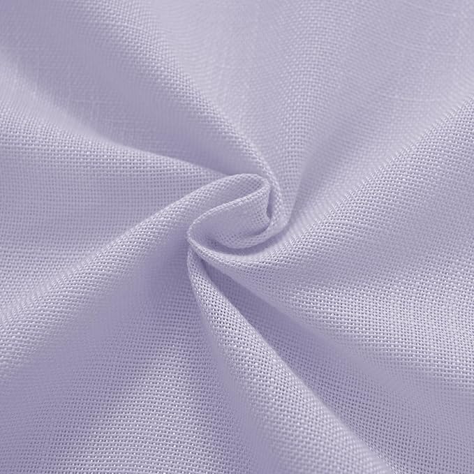 Light Purple Linen Curtain 72 Inch Length for Kitchen Bedroom Childroom Rod Pocket Semi Sheer Light Filtering Window Drapes for Protect Privacy Frensh Modern Home Decor Soft Texture 52X72