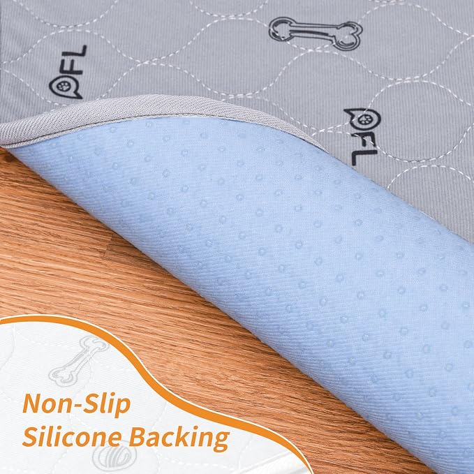 Washable Dog Pee Pads for Puppy, 4 Pack Puppy Pads Washable Pee Pads for Dogs, Absorbent Reusable Whelping Pads Dog Mats for Floor Protector, Couch Cover, Crate, Puppy Training 18x24