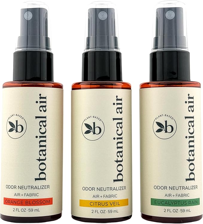 Odor Eliminator Spray – Plant-Based Air Freshener for Home & Fabrics – Eliminates Odors Without Harsh Chemicals – Essential Oil Blend – 3 x 2 oz Discovery Set (3 Scents)