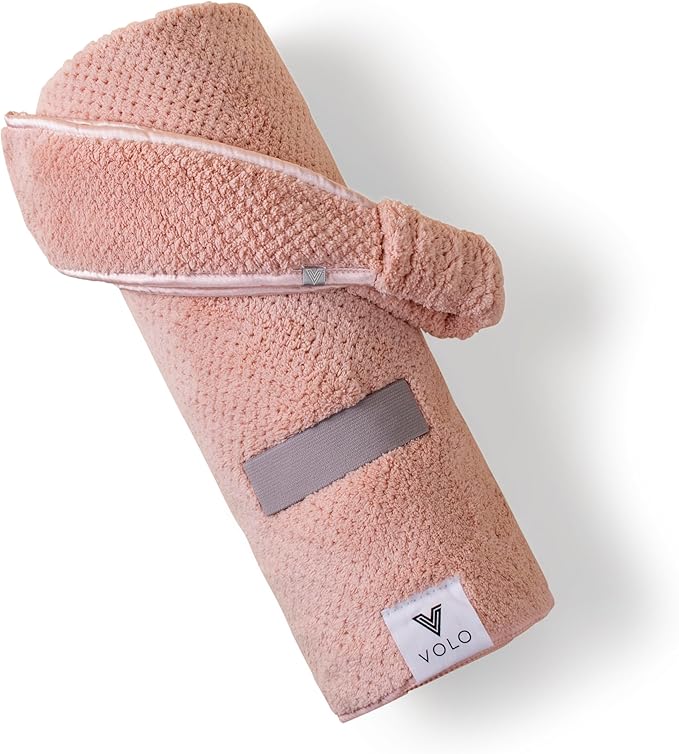 VOLO Hero Hair Towel + Facial Spa Headband for Women | Wrap Towel + Headband for Washing Face & Makeup | Ultra-Soft, Fast Drying, Anti-Frizz Nanoweave Fabric | Reusable Package