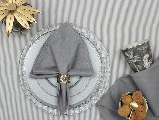 Cloth Napkins Set of 12 (18x18 Inches or 46x46 CM) 100% Cotton Everyday Use Premium Quality Cloth Napkins Ultra Soft Perfect Dinner Napkins/Table Napkins - Grey - The Home Talk, Gray