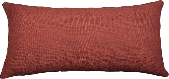 Trade Star Modern Mudcloth Cushion Case 100% Cotton Pillow Cover Throw Cover Lumbar Boho Pillow Cases Fall Decor Cushion Case for Couch Decorative (Rust Solid 12X24 INCHES)