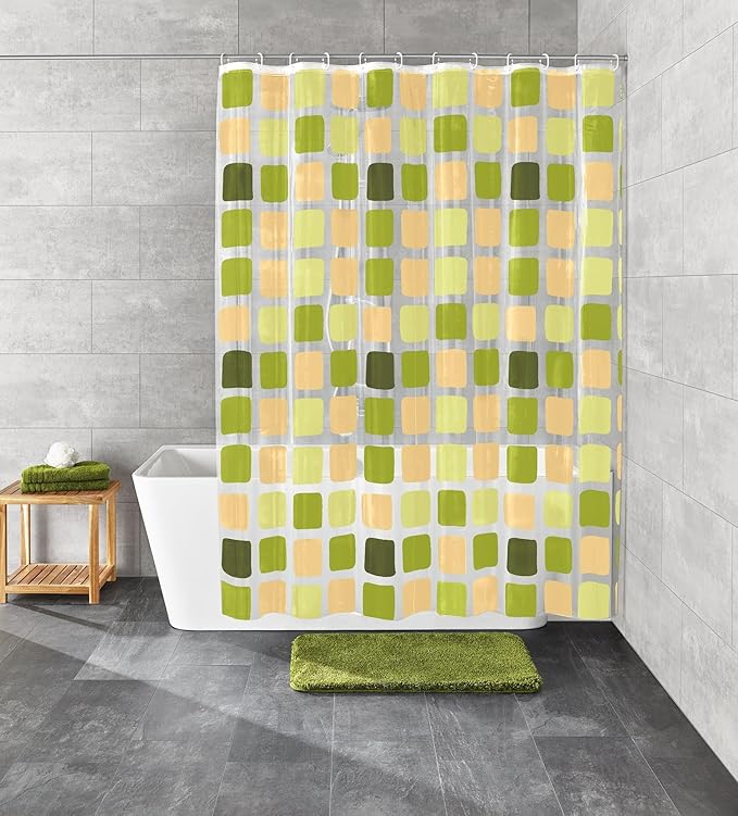 Kleine Wolke Sonny PVC Free 100% Peva Shower Curtain 70.9x78.7in [180x200cm] (Green)