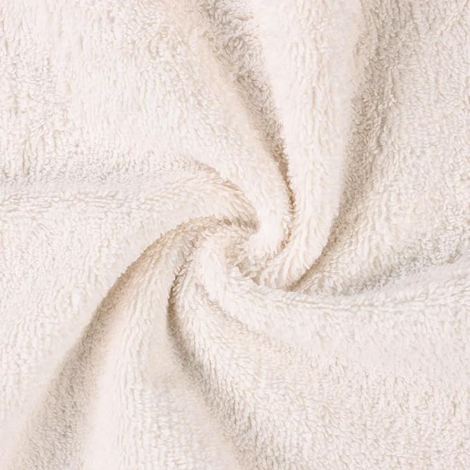Superior 100% Organic Cotton Bath Towel Set of 3, Daily Use for Bathroom, Guest Bath, Quick Dry, Spa, Resort Towels, Absorbent, Home Essentials, 3-Piece Bath Towels, Oregon Collection, Ivory