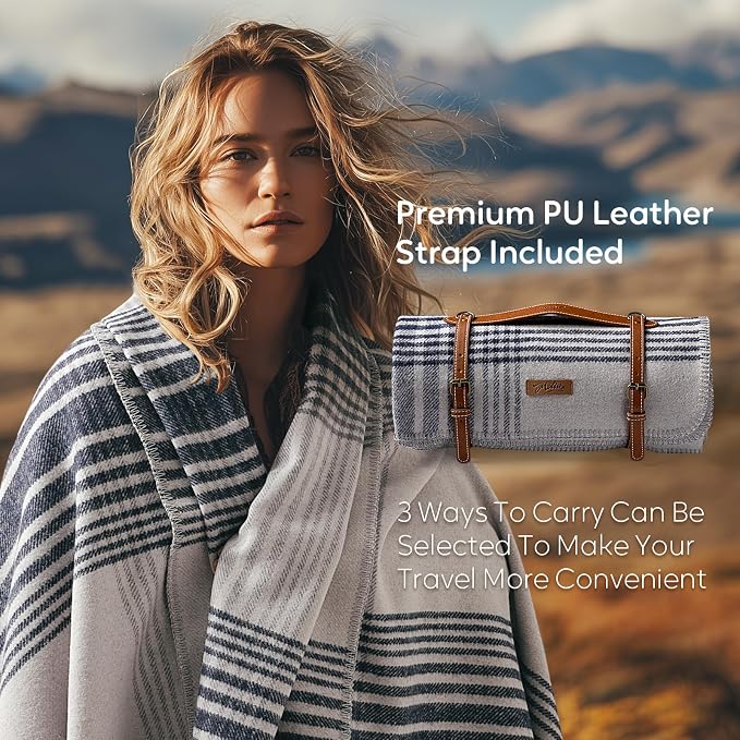 Molithe 100% Wool Blanket, 62" x 86", Warm, Thick, Washable, Military | Great for Camping, Outdoors, Sporting Events, Survival Kits CloudGray