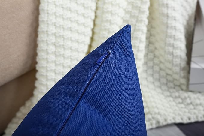 TangDepot 100% Cotton Solid Throw Pillow Cover 20x20 Royal Blue | 100% cotton, same-color zip, machine wash & air dry. For living room, bedroom, office, car. 42 colors, 294 sizes. Cover only.