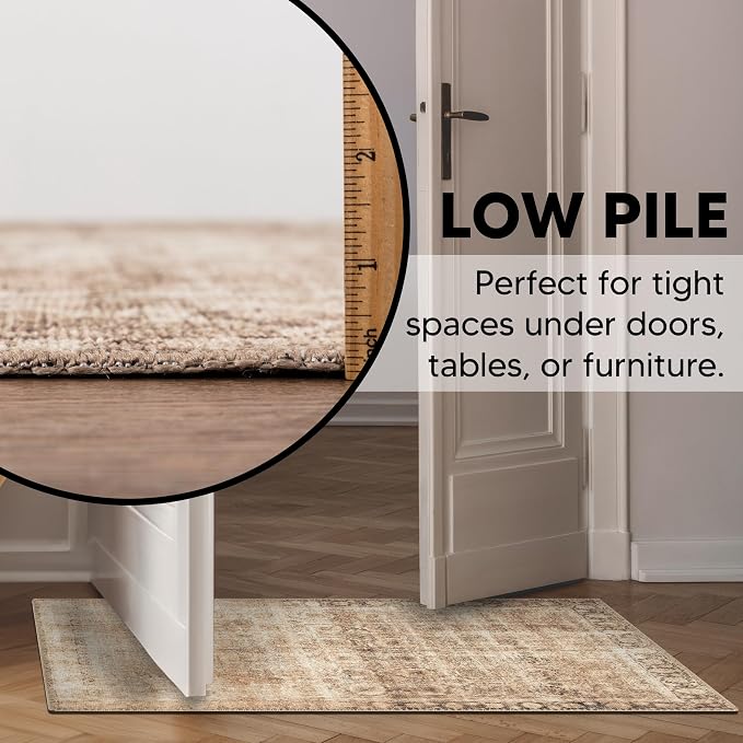 Keen Home Design 24"x36" Rug - Machine Washable Entry Rug with Non-Slip Backing, Ideal for Enteryway, Kitchen, Bathroom, Laundry Room - Vintage, Easy Clean, Durable, Low Pile - (2' x 3')