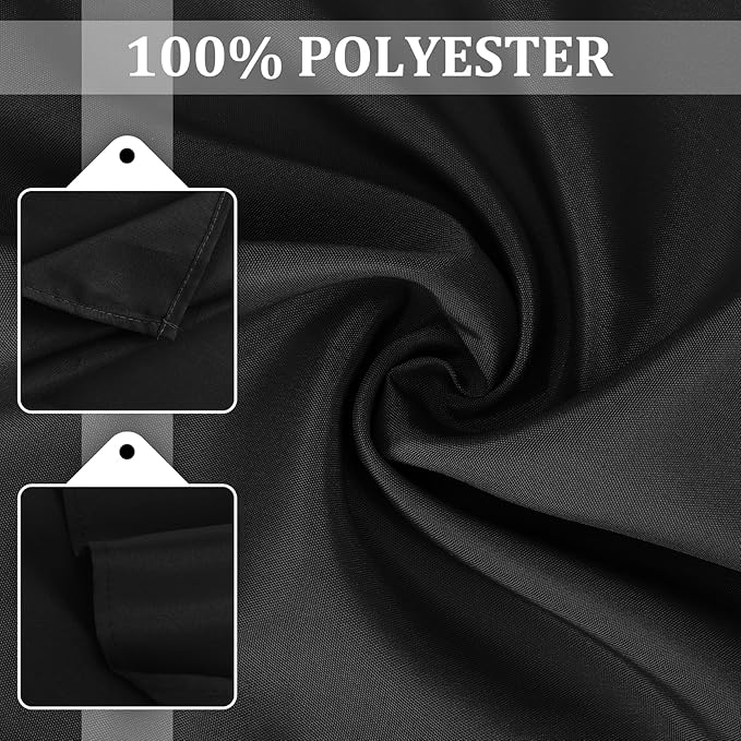 SuperO Set of 120 Cloth Napkins 17 x 17 Inch, Polyester Solid Washable Dinner Napkins with Hemmed Edges,Great for Restaurant, Wedding and Party(Black)